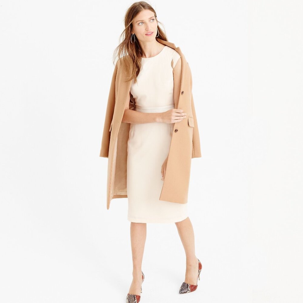 J.Crew ivory wool crepe sheath dress 6p